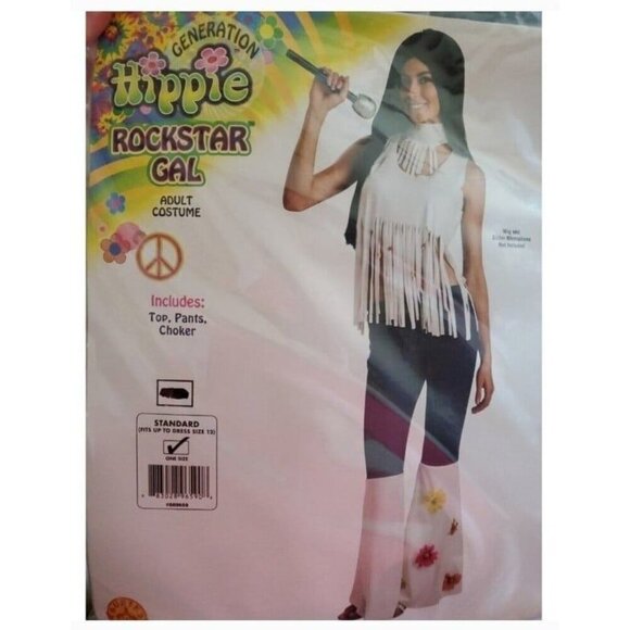 Generation Hippie Rockstar Gal One Size Halloween Costume Cosplay - Picture 3 of 6